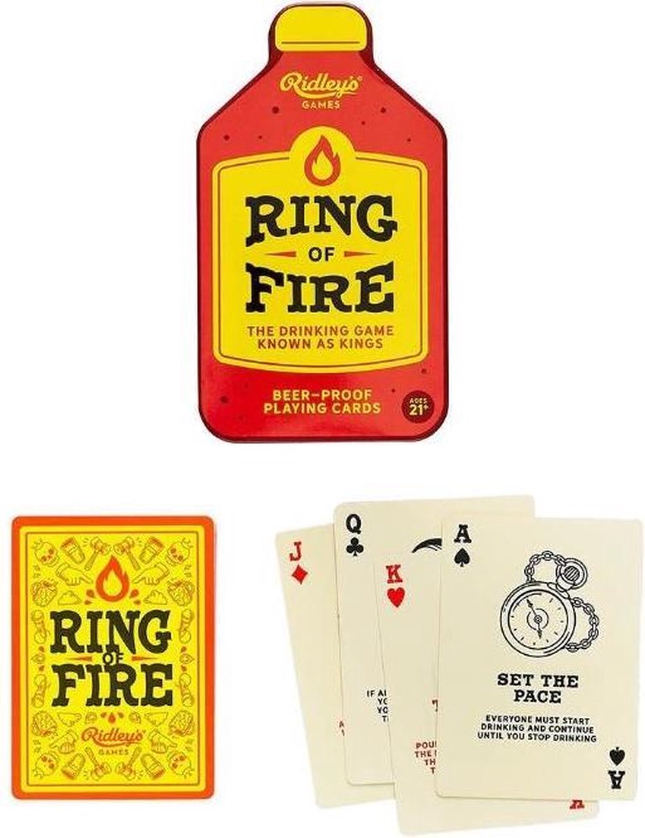 Ridleys Games Drinkkaartspel Ring Of Fire 13 X 7 Cm Pvc Rood/geel